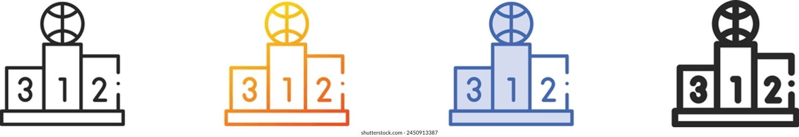 basketball icon.Thin Linear, Gradient, Blue Stroke and bold Style Design Isolated On White Background