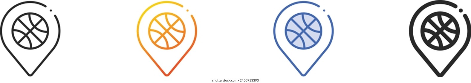 basketball icon.Thin Linear, Gradient, Blue Stroke and bold Style Design Isolated On White Background