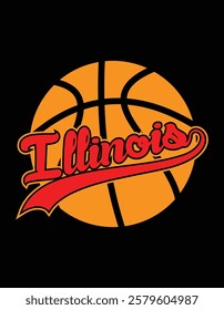 Basketball Illinois City Vintage Art File