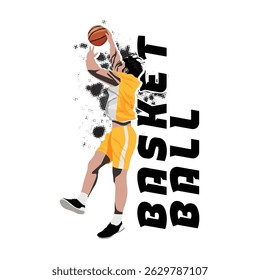 Basketball illustration art design template poster