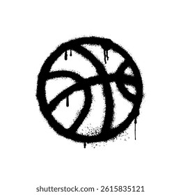 Basketball illustration in graffiti art style on white background
