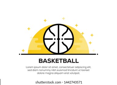 BASKETBALL AND ILLUSTRATION ICON CONCEPT