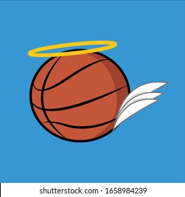 Basketball Illustration On Blue Background