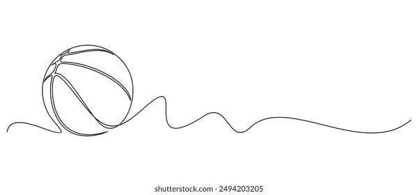 Basketball illustration in one continuous line art