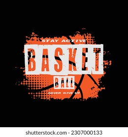 Tipografía de la ilustración del baloncesto. perfecto para el diseño de camisetas