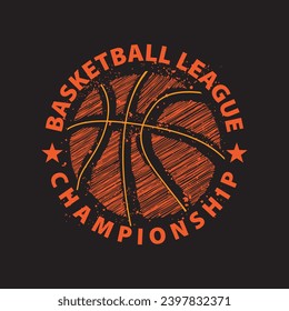 Basketball Illustration typography for t shirt, poster, logo, sticker, or apparel merchandise.