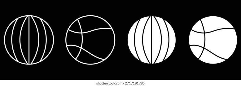 Basketball illustrations showing different levels of detail. Basketball icon vector for web and mobile app. Basketball ball sign and symbol. eps 10
