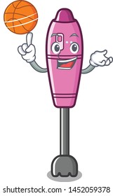 With basketball immersion mascot blender on kitchen table