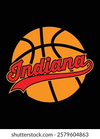 Basketball Indiana City Vintage Art File