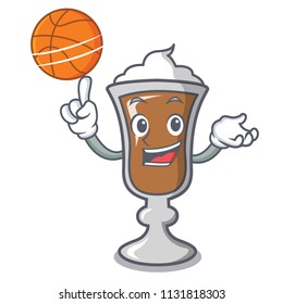 With basketball irish coffee character cartoon