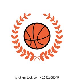 Basketball isolated on a white background as a sports and fitness symbol of a team leisure activity playing with a leather ball dribbling and passing in competition tournaments.