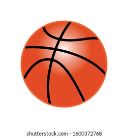 Basketball isolated on a white background as a sports and fitness symbol of a team. vector design
