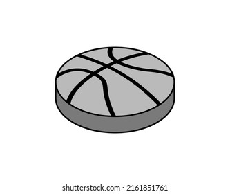 Basketball isometric design icon. Vector web illustration. 3d colorful concept