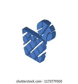 Basketball isometric left top view 3D icon