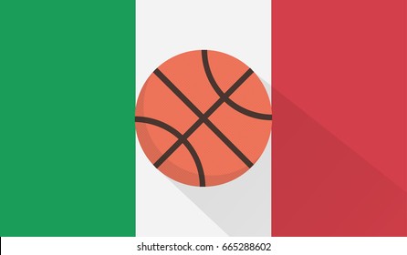 basketball with italy flag background
