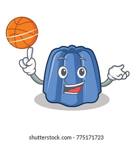 With basketball jelly character cartoon style