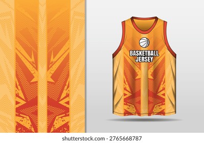 Basketball jersey design with red and yellow background