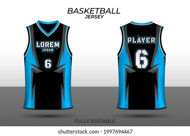 Basketball jersey design template. Uniform front and back. Sports jersey vector.