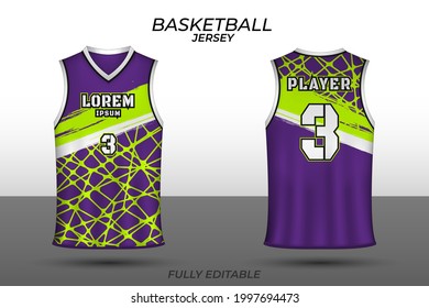 Basketball Jersey Design Template. Uniform Front And Back. Sports Jersey Vector.