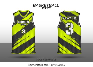 Basketball jersey design template. Uniform front and back. Sports jersey vector.