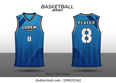 Basketball jersey design template. Uniform front and back. Sports jersey vector.