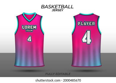 Basketball jersey design template. Uniform front and back. Sports jersey vector.