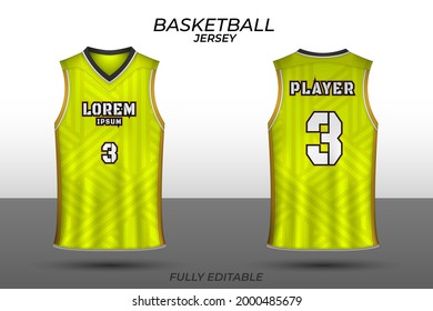 Basketball jersey design template. Uniform front and back. Sports jersey vector.