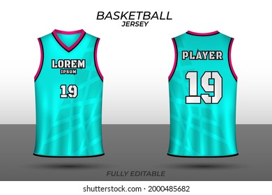 Basketball jersey design template. Uniform front and back. Sports jersey vector.