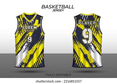 Basketball jersey design template. Uniform front and back. Sports jersey vector.