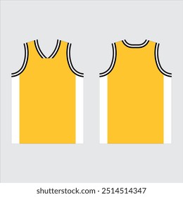 Basquete jersey design vetor fundo amarelo.