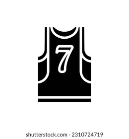 Ilustración vectorial de iconos rellenados en Jersey de baloncesto