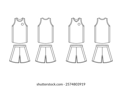 basketball jersey guide vector outline style