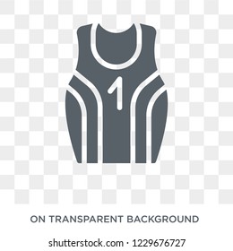 Basketball jersey icon. Basketball jersey design concept from Clothes collection. Simple element vector illustration on transparent background.