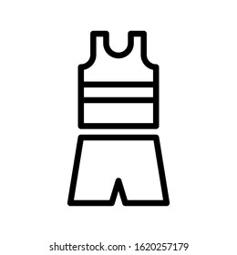 Basketball jersey icon design template, vector icon designed in line style, editable stroke icon on white background, can be used for web and various needs of your project