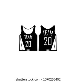 basketball jersey icon. Element of shirt view back and front illustration. Premium quality graphic design icon. Signs and symbols collection icon for websites, web design on white background