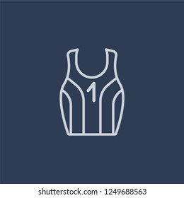 Basketball jersey icon. Basketball jersey linear design concept from Clothes collection. Simple element vector illustration on dark blue background.