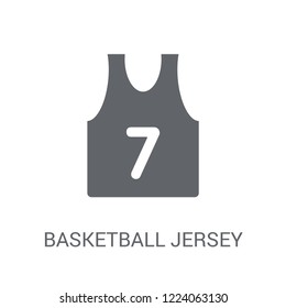 Basketball jersey icon. Trendy Basketball jersey logo concept on white background from Clothes collection. Suitable for use on web apps, mobile apps and print media.