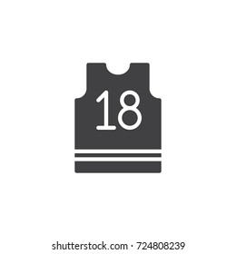 Basketball jersey icon vector, filled flat sign, solid pictogram isolated on white. Symbol, logo illustration.