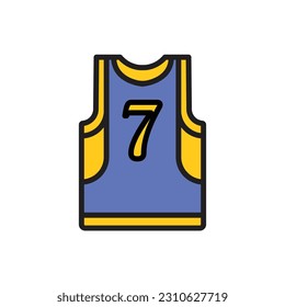 Basketball Jersey Icon Vector Illustration