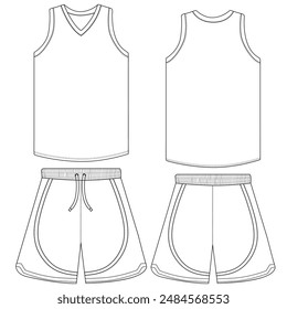 basketball jersey mockup design on font and back. jersey basket	
