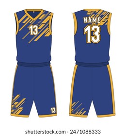 Basketball jersey mockup front and back view