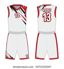 Basketball jersey mockup front and back view