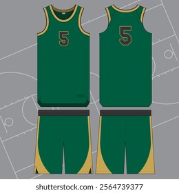 basketball jersey mockup template vector design