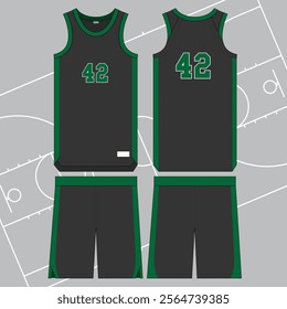 basketball jersey mockup template vector design