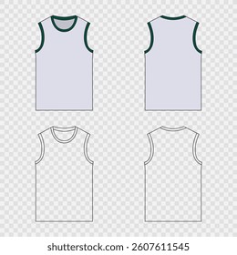 Basketball jersey mockup vector art Isolated on transparent background
