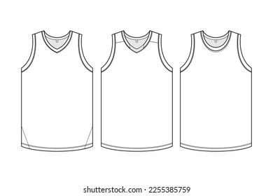 BASKETBALL JERSEY MOCKUP VECTOR LINE ART
