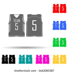 basketball jersey multi color style icon. Simple glyph, flat vector of t-shirt icons for ui and ux, website or mobile application