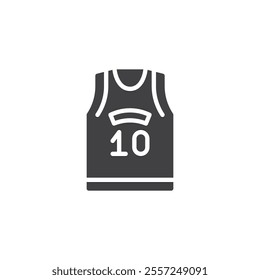 Basketball jersey number ten vector icon. filled flat sign for mobile concept and web design. Basketball Jersey glyph icon. Symbol, logo illustration. Vector graphics