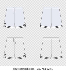 Basketball jersey pant mockup vector art Isolated on transparent background
