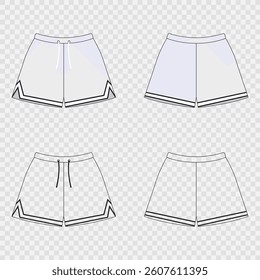 Basketball jersey pant mockup vector art Isolated on transparent background
